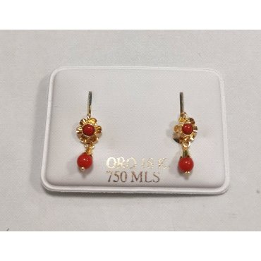 PENDIENTES ORO AMARILLO CORAL CATALAN                                 