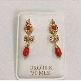 PENDIENTES ORO AMARILLO CORAL                                         