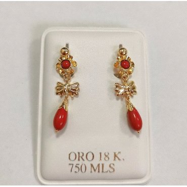 PENDIENTES ORO AMARILLO CORAL                                         