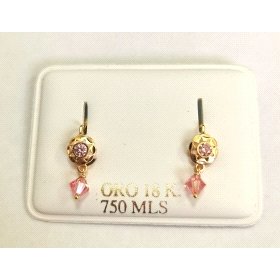 PENDIENTES ORO AMARILLO CUBANA BOLA                                   