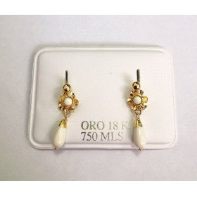 PENDIENTES ORO AMARILLO MARFIL                                        