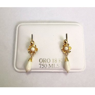 PENDIENTES ORO AMARILLO MARFIL                                        