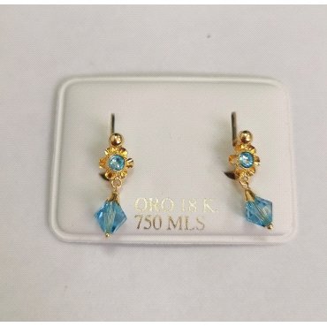 PENDIENTES ORO AMARILLO CRISTAL                                       