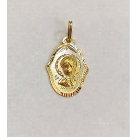 MEDALLAS ORO AMARILLO VIRGEN NIÑA TALLADA                             
