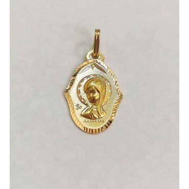 MEDALLAS ORO AMARILLO VIRGEN NIÑA TALLADA                             