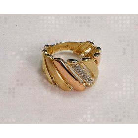 SORTIJA BICOLOR ROSA Y AMARILLO PIEDRA                                