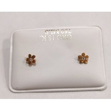 PENDIENTES NIÑA  MARGARITA ORO AMARILLO PIEDRA                        