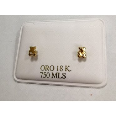PENDIENTES  OSO ORO AMARILLO PIEDRA                                   