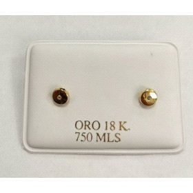 PENDIENTES REDONDO ORO AMARILLO PIEDRA                                