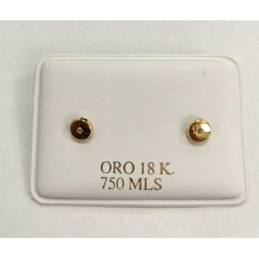 PENDIENTES REDONDO ORO AMARILLO PIEDRA                                