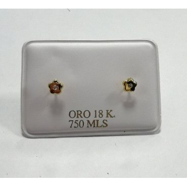 PENDIENTES MARGARITA  ORO AMARILLO PIEDRA                             