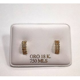 PENDIENTES  MEDIO ARO ORO AMARILLO PIEDRA                             