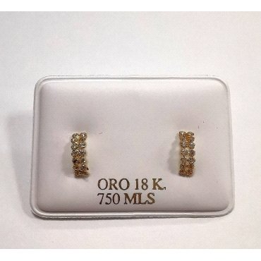 PENDIENTES  MEDIO ARO ORO AMARILLO PIEDRA                             