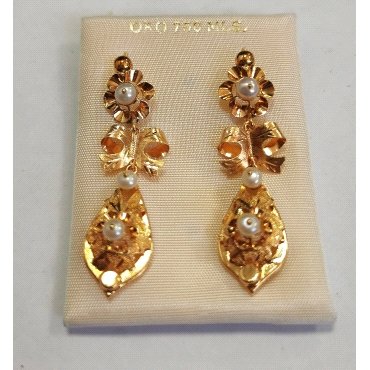 PENDIENTES ORO AMARILLO PERLA                                         