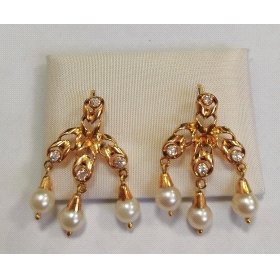 PENDIENTES ORO AMARILLO PERLA                                         