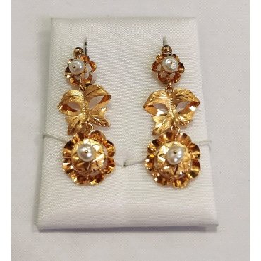 PENDIENTES ORO AMARILLO PERLA                                         