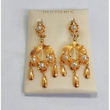 PENDIENTES ORO AMARILLO PERLA                                         