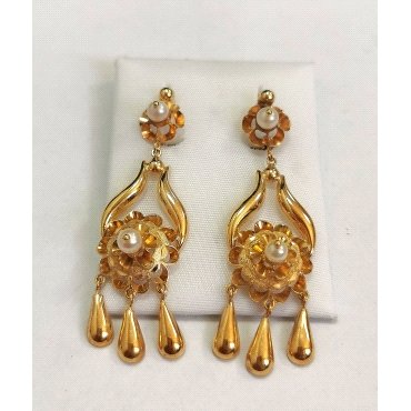 PENDIENTES ORO AMARILLO PERLA                                         