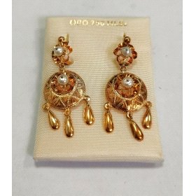 PENDIENTES ORO AMARILLO PERLA                                         