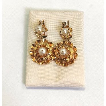 PENDIENTES ORO AMARILLO PERLA                                         