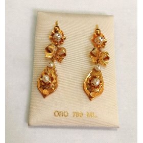 PENDIENTES ORO AMARILLO PERLA                                         
