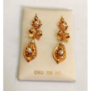 PENDIENTES ORO AMARILLO PERLA                                         