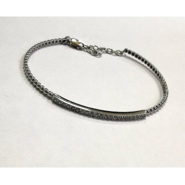 PULSERA SRA.  ARO ORO BLANCO PIEDRA                                   