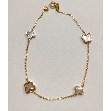 PULSERA SRA. ORO AMARILLO PIEDRA NACAR                                