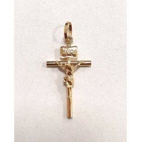 CRUZ ORO AMARILLO CON CRISTO                                          