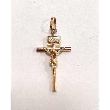 CRUZ ORO AMARILLO CON CRISTO                                          