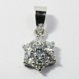 COLGANTE ORO BLANCO PIEDRA