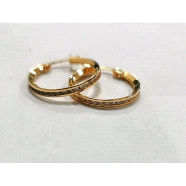 PENDIENTES ARO ORO AMARILLO PIEDRA                                    