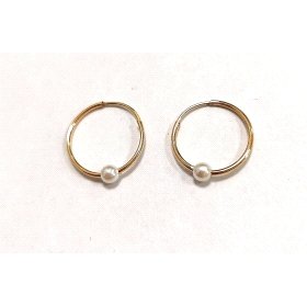 PENDIENTES ARO ORO AMARILLO PERLA                                     