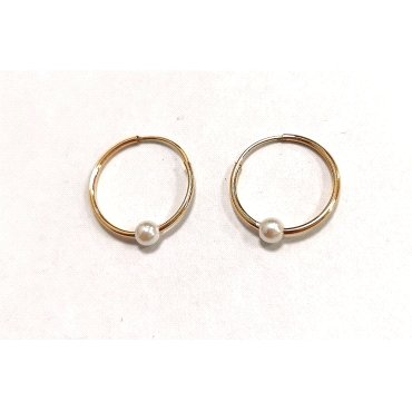 PENDIENTES ARO ORO AMARILLO PERLA                                     