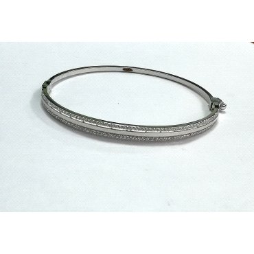 PULSERA SRA. ORO BLANCO PIEDRA RIGIDA                                 