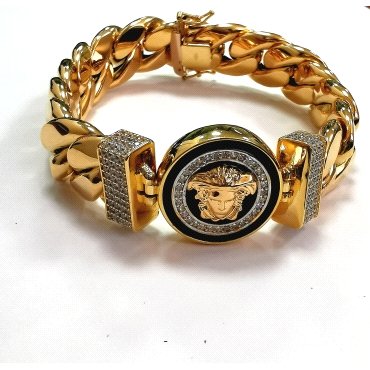 PULSERA SRA. ORO AMARILLO PIEDRA CUBANA  PIEDRAS  ITALIANA  15M/M     