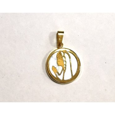 MEDALLAS ORO AMARILLO PIEDRA NACAR                                    