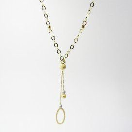 GARGANTILLA ORO BICOLOR ITALIANO LISO