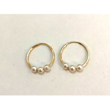PENDIENTES ARO ORO AMARILLO PERLA                                     