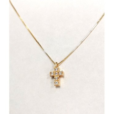 GARGANTILLA ORO AMARILLO PIEDRA CRUZ                                  