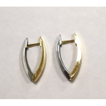 PENDIENTES  OVAL ORO BICOLOR                                          