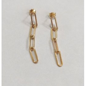 PENDIENTES ORO AMARILLO ESLABONES                                     