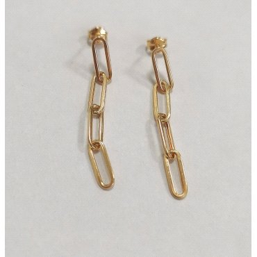 PENDIENTES ORO AMARILLO ESLABONES                                     