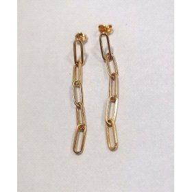 PENDIENTES ORO AMARILLO ESLABONES                                     