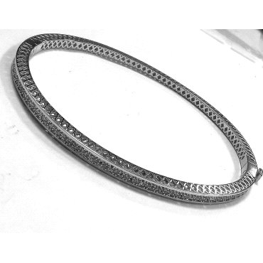 PULSERA  ARO SRA. ORO BLANCO PIEDRA                                   