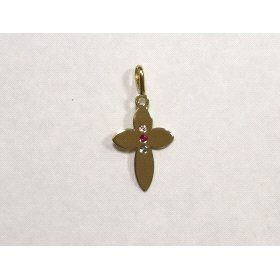 COLGANTE  CRUZ ORO AMARILLO PIEDRA                                    