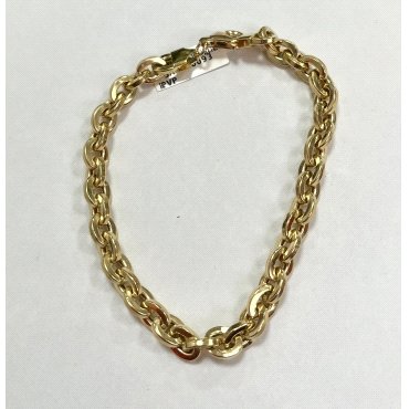 PULSERA SRA. ORO AMARILLO FORZADA  20CM  X 6M/M GROSOR                