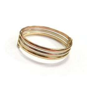 PULSERA ARO ORO TRICOLOR ITALIANO LISA                                