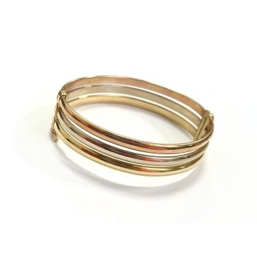 PULSERA ARO ORO TRICOLOR ITALIANO LISA                                