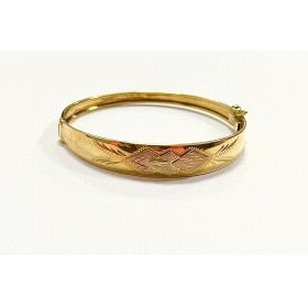 PULSERA ARO ORO TRICOLOR ITALIANO GRABAD                              